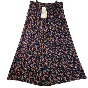 Whimsigoth Ditsy Floral A-Line Size 10 Maxi Skirt Romantic Hippy Vintage Inspo